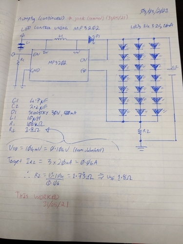 From the notebook - LED driver.